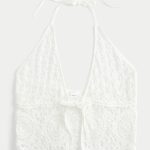 Crochet-Style Cover Up Top - white