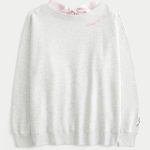 Oversized Back Bow Sweatshirt - light heather grey