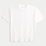Boxy Heavyweight Washed Crew T-Shirt - white
