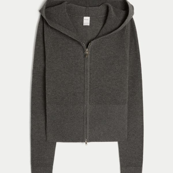 Gilly Hicks Zip-Up Sweater Hoodie - dark heather grey