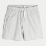 Mid-Thigh Linen-Blend Pull-On Shorts - light heather gray