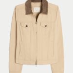 Twill Zip-Up Jacket - khaki