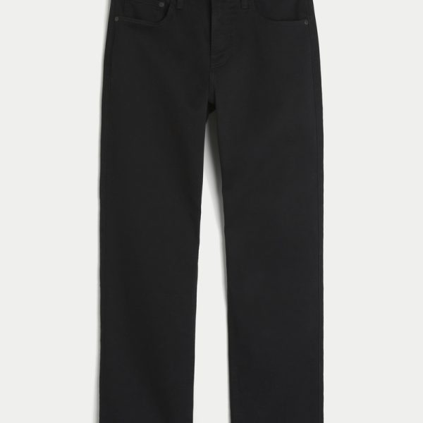 Medium Wash Straight Jeans - black