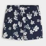 Mid-Thigh Volley Swim Trunks - navy print