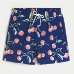 Mid-Thigh Volley Swim Trunks - navy print