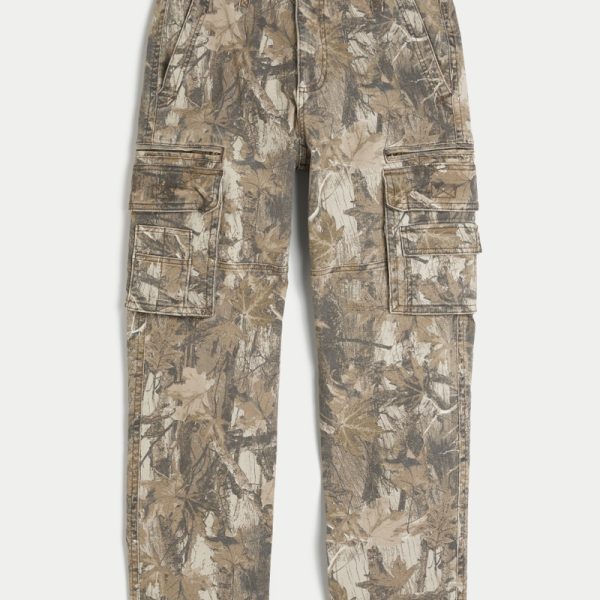 Loose Heavyweight Cargo Pants - tan camo