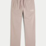 Straight Logo Sweatpants - tan