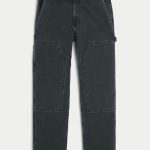 Olive Loose Jeans - washed black wash
