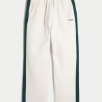 Baggy Varsity Sweatpants - cream