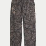 Baggy Cargo Pull-On Pants - dark brown camo