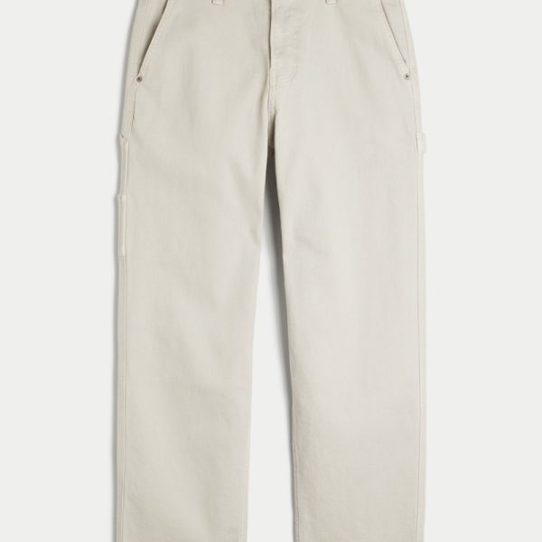 Dark Wash Baggy Painter Jeans - light tan painter