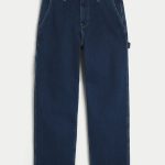 Dark Wash Baggy Painter Jeans - dark