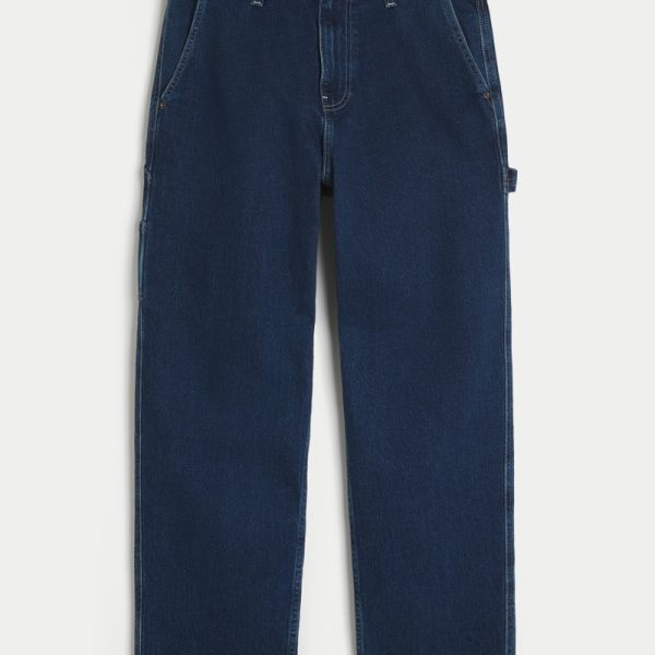 Dark Wash Baggy Painter Jeans - dark