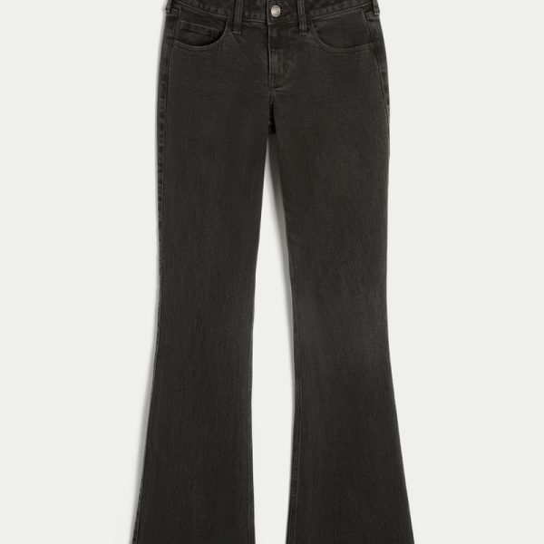 Low-Rise Medium Wash Boot Jeans - washed black