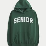 Oversized Senior Graphic Hoodie - spruce