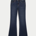 Mid-Rise Dark Wash Boot Jeans - dark
