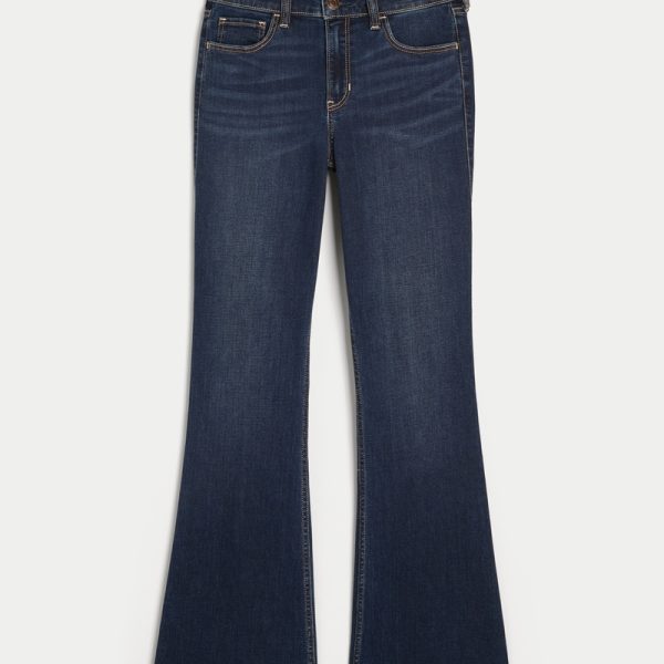 Mid-Rise Dark Wash Boot Jeans - dark