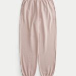Hollister Feel Good Fleece Dad Joggers - dusty pink