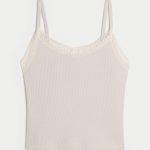 Gilly Hicks Waffle Lace Cami - light grey
