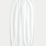 Baggy Fleece Joggers - white