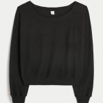 Gilly Hicks Waffle Off-the-Shoulder Top - black