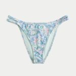 Double Strap Cheeky Bikini Bottom - blue print