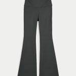 Gilly Hicks Active Recharge High-Rise Flare Leggings - shadow green