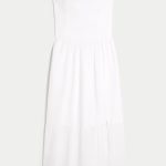Strapless Embroidered Maxi Dress - white