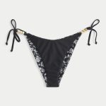 Reversible Side Tie Cheeky Bikini Bottom - black
