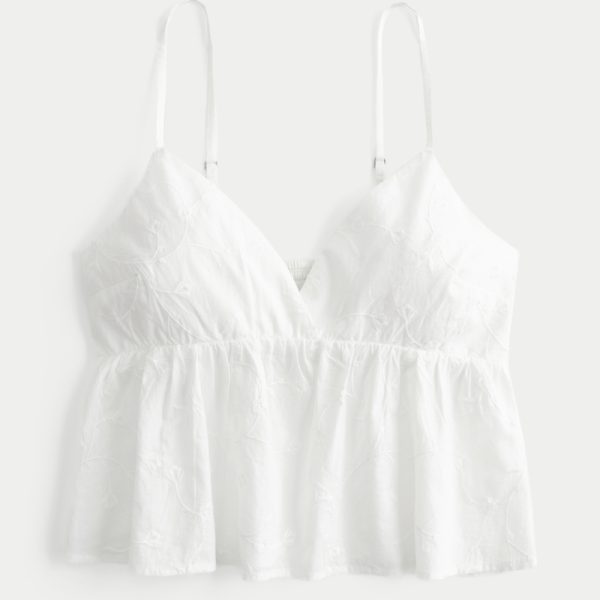 Easy Paisley Pattern Babydoll Top - cloud white
