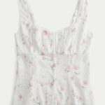 Button-Through Blouse - white floral