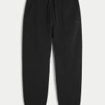 Baggy Cinch Fleece Icon Joggers - black