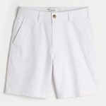 At-the-Knee Linen-Blend Flex-Waist Shorts - white