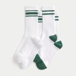 Striped Crew Socks 2-Pack - white with green