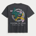 Boxy Lil Sandy Barbecue Graphic Tee - washed black