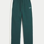Baggy Varsity Sweatpants - dark green
