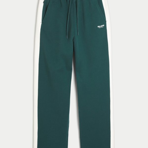 Baggy Varsity Sweatpants - dark green
