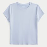 Soft Stretch Seamless Fabric Crew Baby Tee - dusk blue