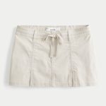 Pleated Mini Skirt - cream