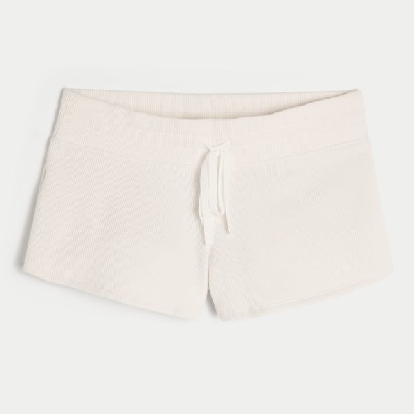 Gilly Hicks Cozy Waffle Mini Shorts - cloud white