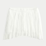 Chiffon Asymmetrical Hem Mini Skirt - white