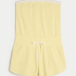 Gilly Hicks Cozy Strapless Waffle Onesie - buttercream