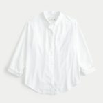 Oversized Linen-Blend Shirt - white