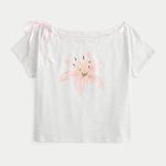 Easy Off-the-Shoulder Tie T-Shirt - light heather grey