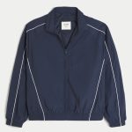 Zip-Up Windbreaker Jacket - navy