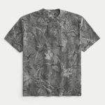 Boxy Heavyweight Washed Crew T-Shirt - taupe camo