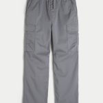 Baggy Cargo Pull-On Pants - dark gray