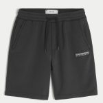 Baggy Fleece Logo Shorts - washed black