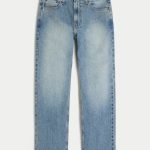 Medium Wash Straight Jeans - medium