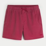 Mid-Thigh Volley Swim Trunks - faded red